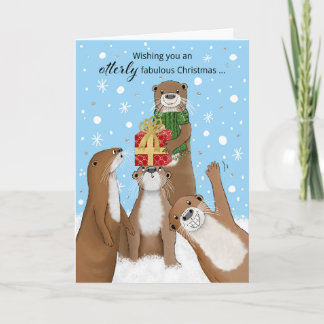 Funny Otters Christmas Card