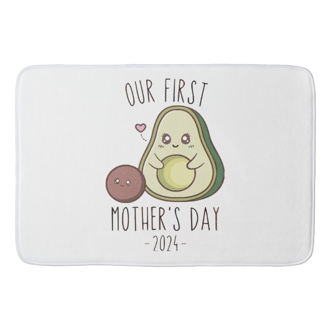 Funny Our First Mother's Day  Bath Mat (Front)