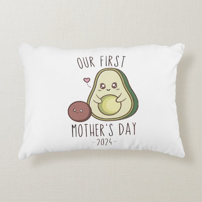 Funny Our First Mother's Day  Decorative Cushion (Front)