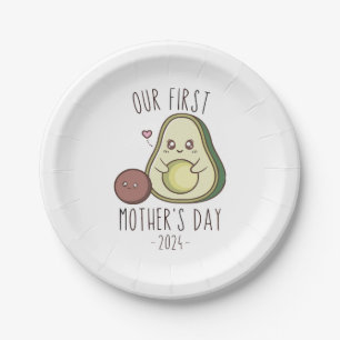 Funny Our First Mother's Day Paper Plate