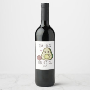 Funny Our First Mother's Day  Wine Label