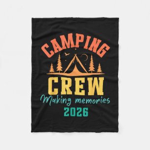 Funny outdoor family matching group camping crew fleece blanket