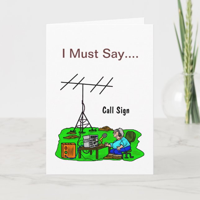 Funny Outdoor Ham Operator Birthday Card (Front)
