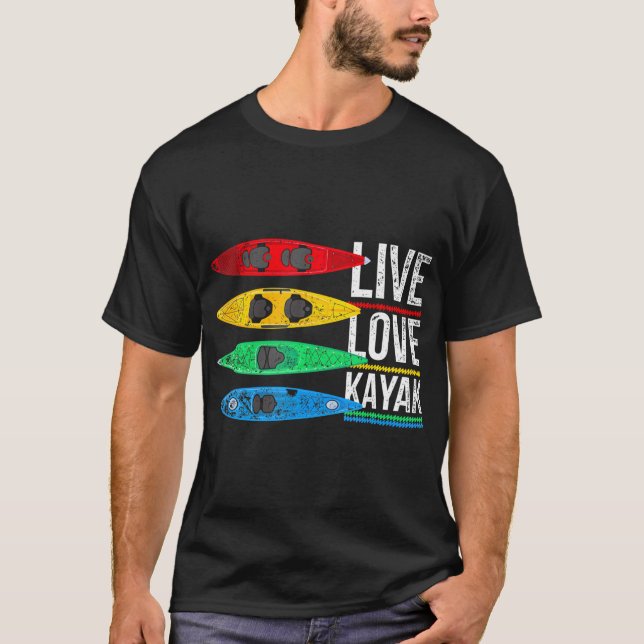 Funny Outdoor Kayaker Canoeing Boating Kayak Love T-Shirt (Front)
