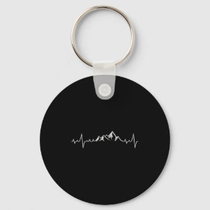 Funny Outdoors & Camng Co. Heartbeat Mountains Key Ring