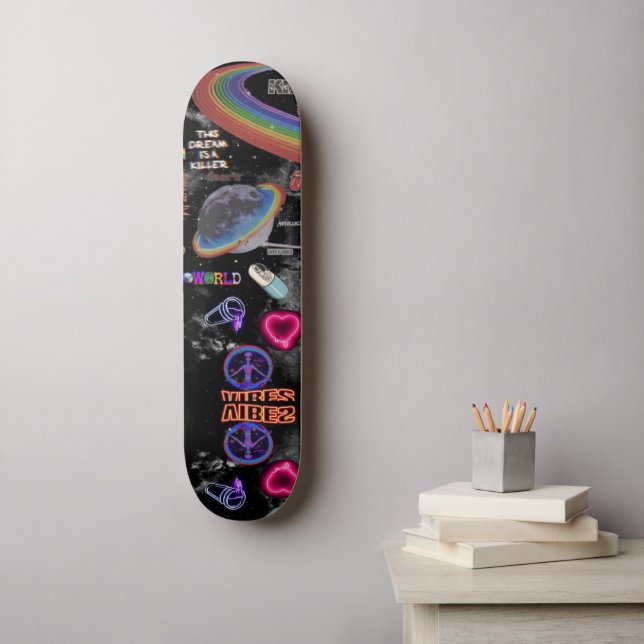 Funny Outer Space, Aliens  Skateboard (Wall Art)