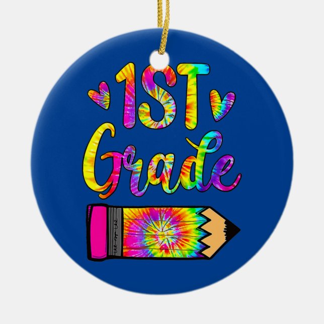 Funny Outfits 1St Grade Teacher Back To School Ceramic Ornament (Front)
