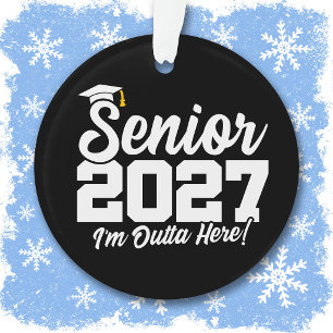 Funny Outta Here Graduation Senior Class of 2027 Ornament