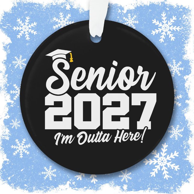Funny Outta Here Graduation Senior Class of 2027 Ornament (Creator Uploaded)