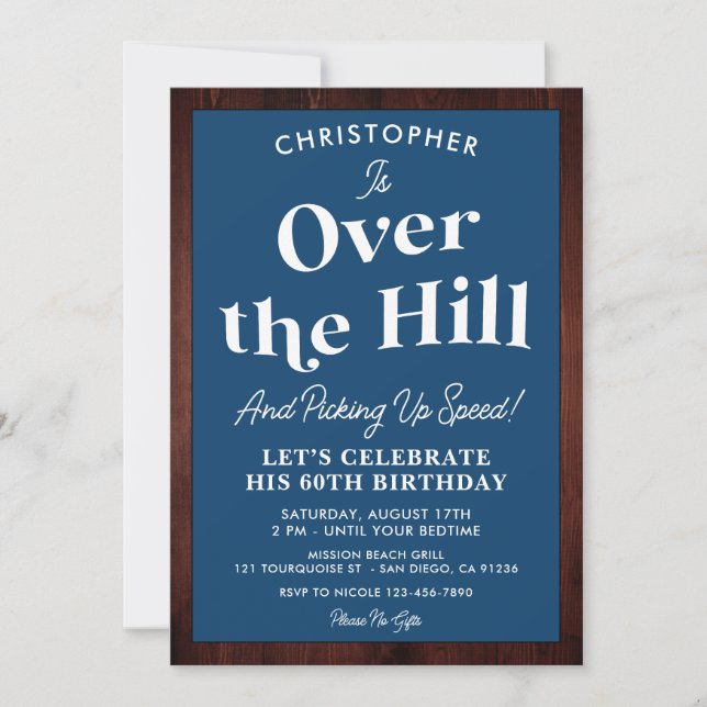 Funny Over the Hill Any Age Birthday Party Invitation (Front)