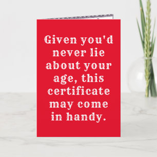 Funny over-the-hill Birthday Card