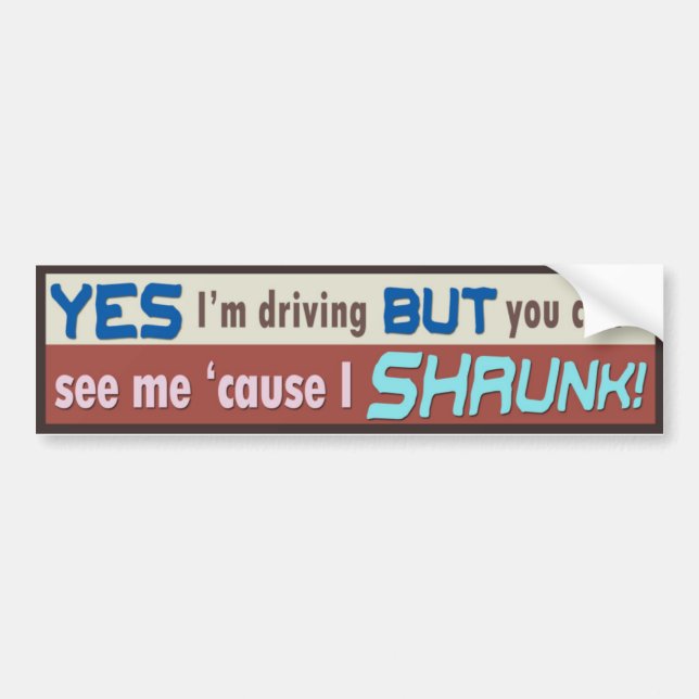 Funny Over the Hill Bumper Sticker. Sticker (Front)