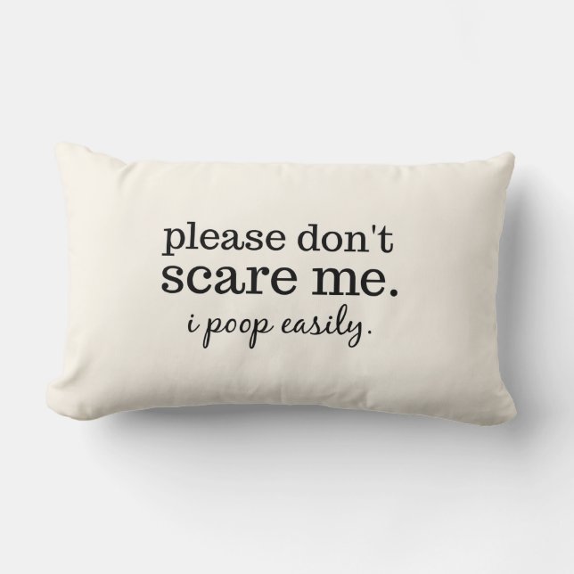 Funny Over-the-Hill Don't Scare Me Text Lumbar Cushion (Front)