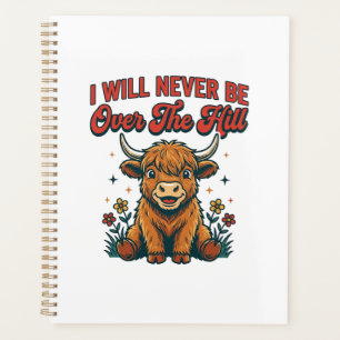 Funny Over The Hill Highland Cow Birthday Design_1 Planner