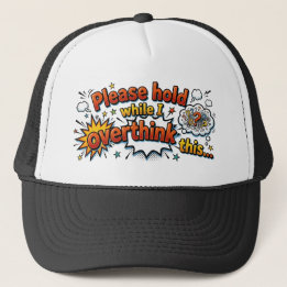 Funny Overthinker Retro Comic Style Trucker Hat