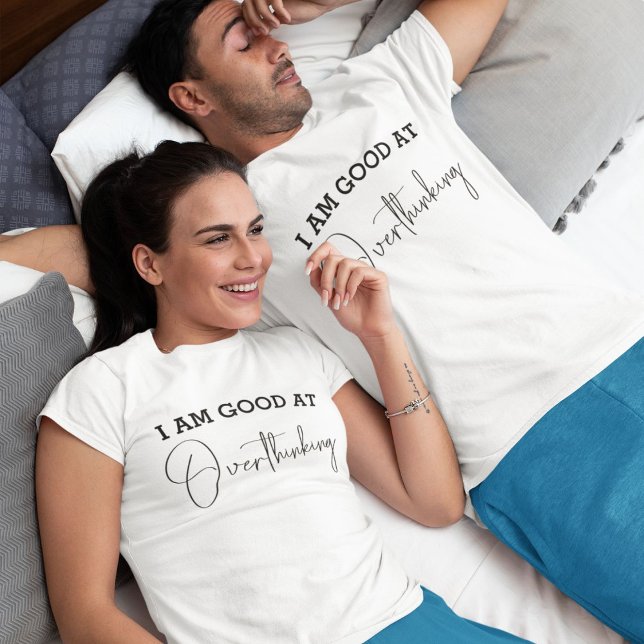 Funny Overthinking Minimalist Customisable T-Shirt (Creator Uploaded)