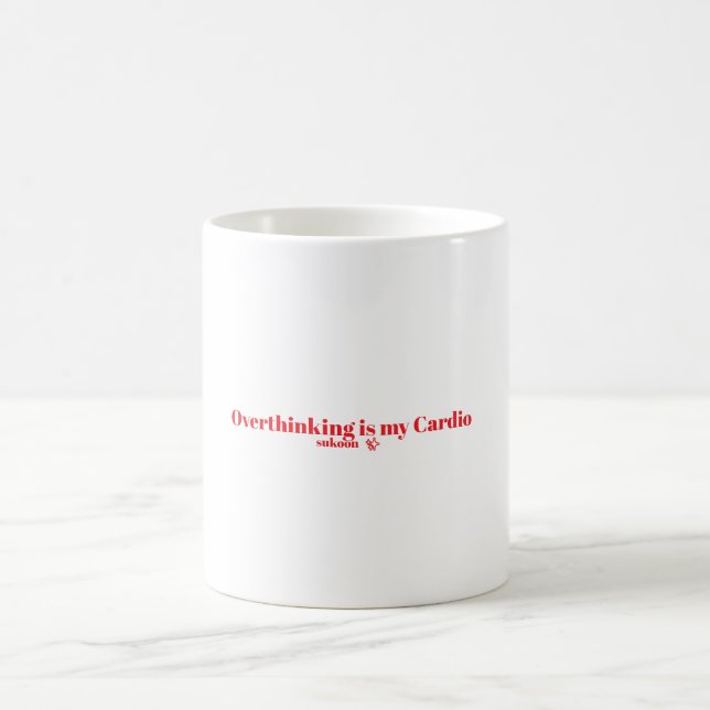 Funny Overthinking Quote Typography Design Coffee Mug (Center)