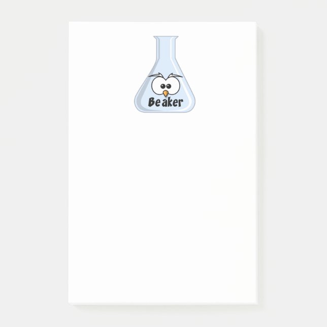 Funny Owl Beaker Cartoon Science Illustration Art Post-it Notes (Front)