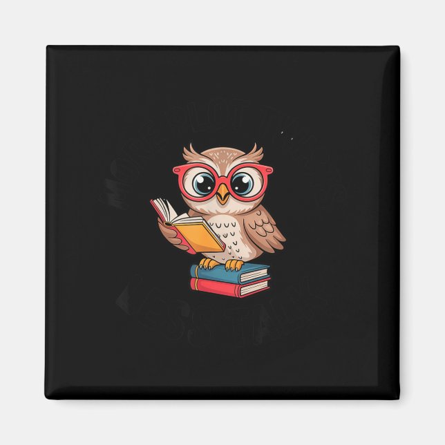 Funny owl book lover antisocial introvert reading  magnet (Front)