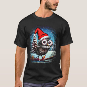 Funny Owl Christmas Pajama Bird Lover Winter Lands T-Shirt