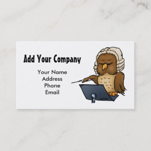 Funny Owl Conductor Cartoon Business Card