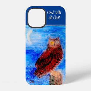 Funny Owl Custom Text Initialled iPhone 12 Case