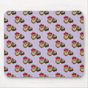 Funny Owl Easter Egg Hunt Pattern Mouse Pad