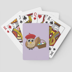 Funny Owl Easter Egg Hunt Playing Cards