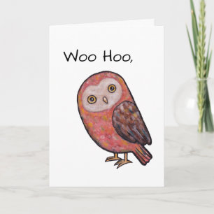 Funny Owl Happy Birthday Card Owl Greeting Card