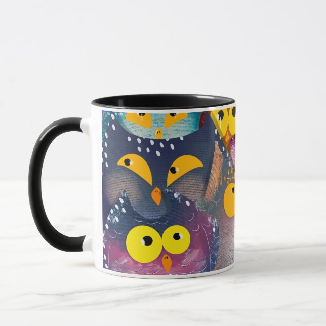 "Funny Owl Mug Wrap – Cute and Hilarious Owl Mug (Left)