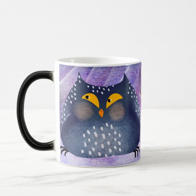 "Funny Owl Mug Wrap – Cute and Hilarious Owl mug (Left)