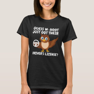 Funny Owl New Drivers License Learner's Permit Boy T-Shirt