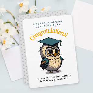 Funny Owl Orange Kids Graduation Back To School