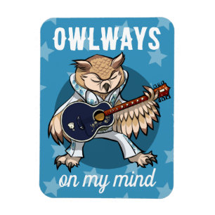 Funny Owl Owlways On My Mind Music Cartoon Magnet