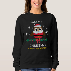 Funny Owl Santa Merry Christmas & Happy New Year Sweatshirt
