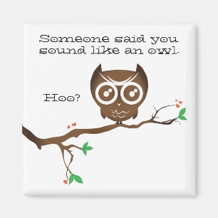Funny Owl Sayings Magnet