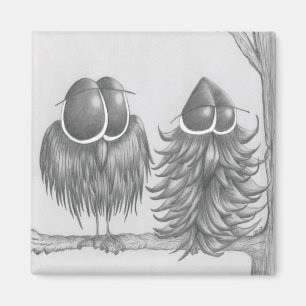 Funny Owls Magnet