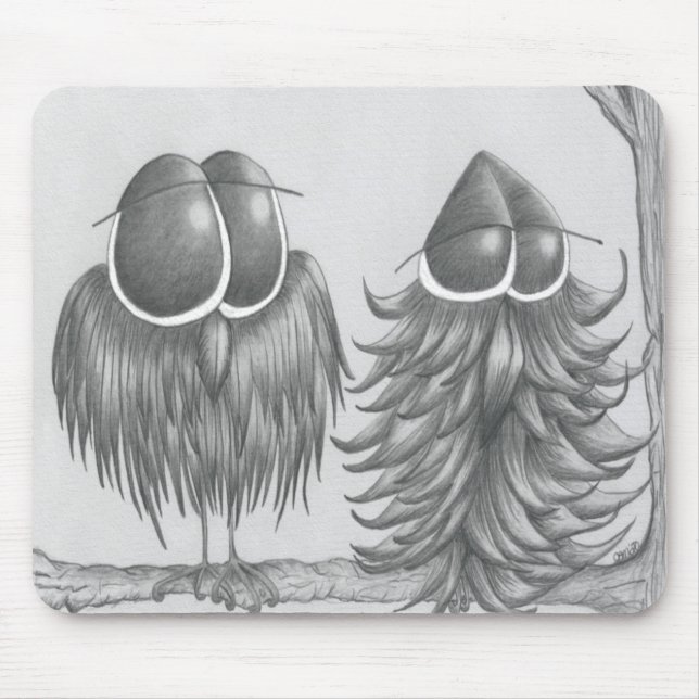 Funny Owls Mouse Pad (Front)