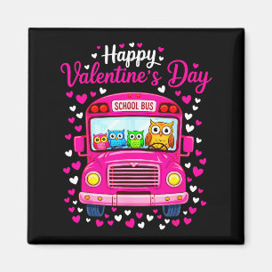 Funny Owls School Bus Driver Graphic Art Magnet