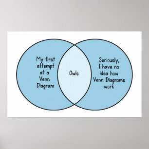 Funny Owls Venn Diagram Poster