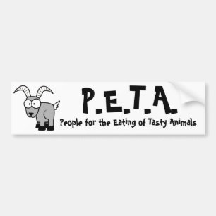 funny P.E.T.A. Bumper Sticker