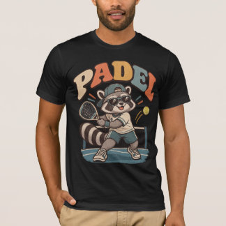 Funny Padel Racoon T-Shirt – Vintage Court Fun