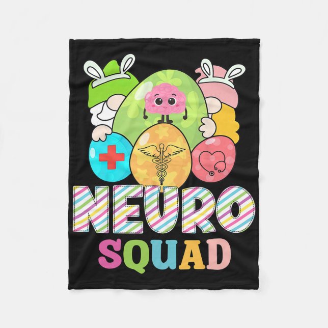 Funny Paediatrics Neurology Neuro Squad Easter Rt  Fleece Blanket (Front)