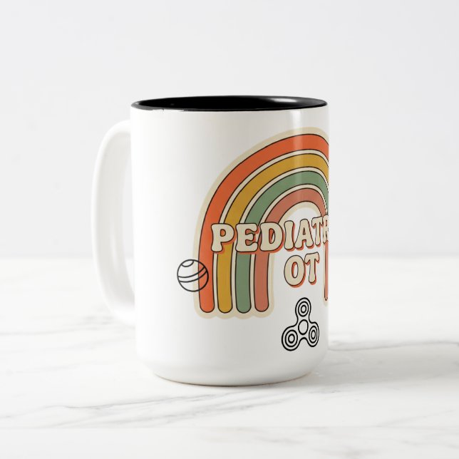 Funny Paediatrics OT Retro Rainbow Mug (Front Left)
