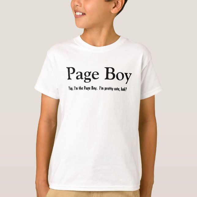 Funny Page Boy Customisable Wedding Party Shirt (Front)