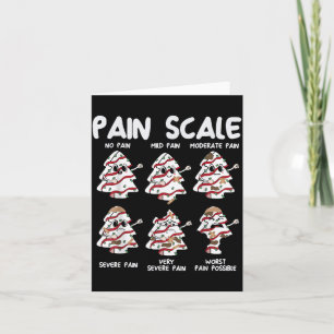 Funny Pain Scale Christmas Nurse Xmas Tree Cakes Card