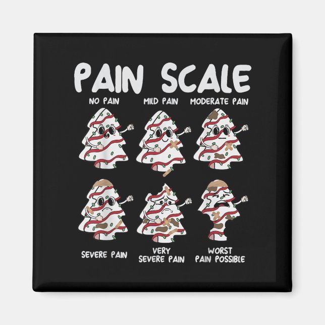 Funny Pain Scale Christmas Nurse Xmas Tree Cakes P Magnet (Front)