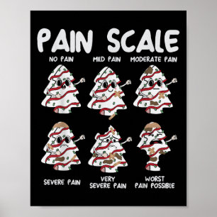 Funny Pain Scale Christmas Nurse Xmas Tree Cakes P Poster