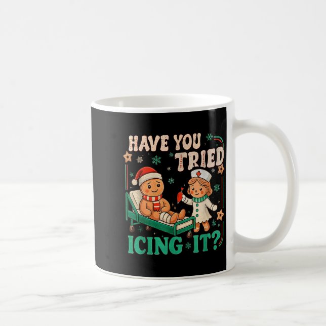 Funny Pain Scale Have You Tried Icing It Gingerbre Coffee Mug (Right)