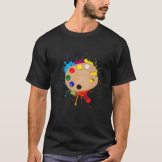 Funny Paint Pallet Art For Kids Men Women Painting T-Shirt